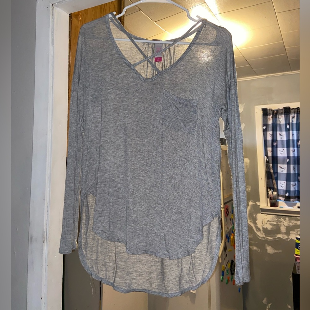No Boundaries crisscross long sleeve top